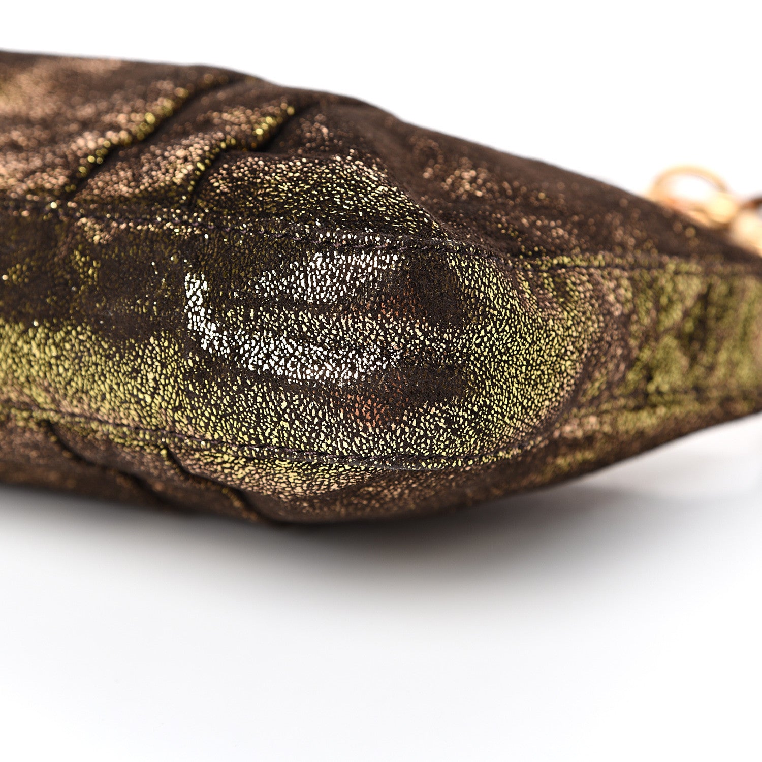 Fendi Metallic Canvas Pochette Gold 9 of 9