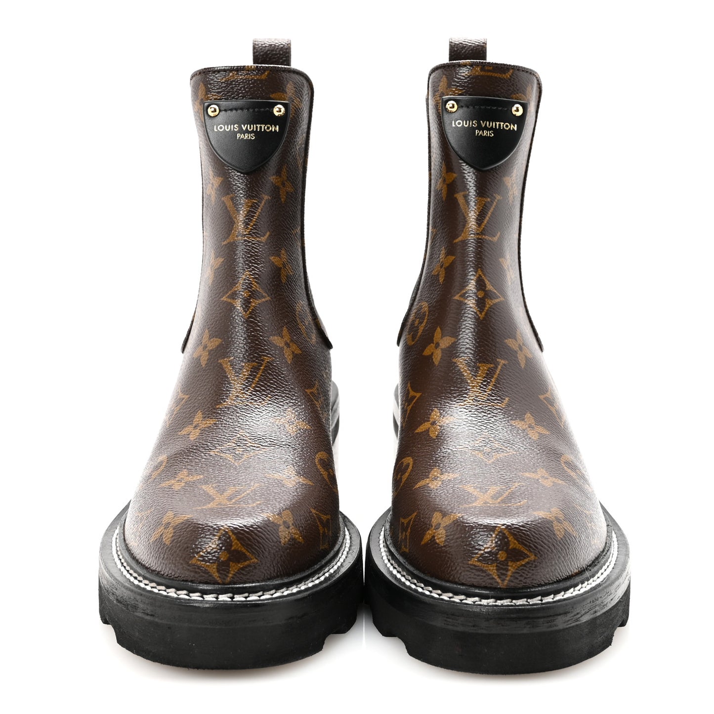 Patent Monogram LV Beaubourg Ankle Boots 41 Black