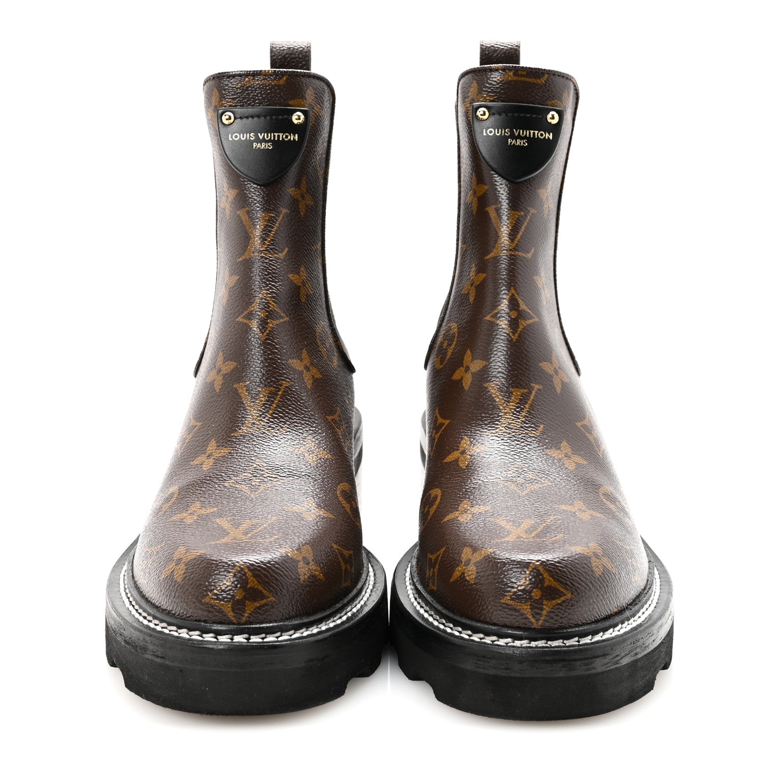 Louis Vuitton Patent Monogram LV Beaubourg Ankle Boots 41 Black 3 of 9
