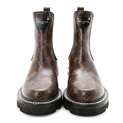 Louis Vuitton Patent Monogram LV Beaubourg Ankle Boots 41 Black 3 of 9