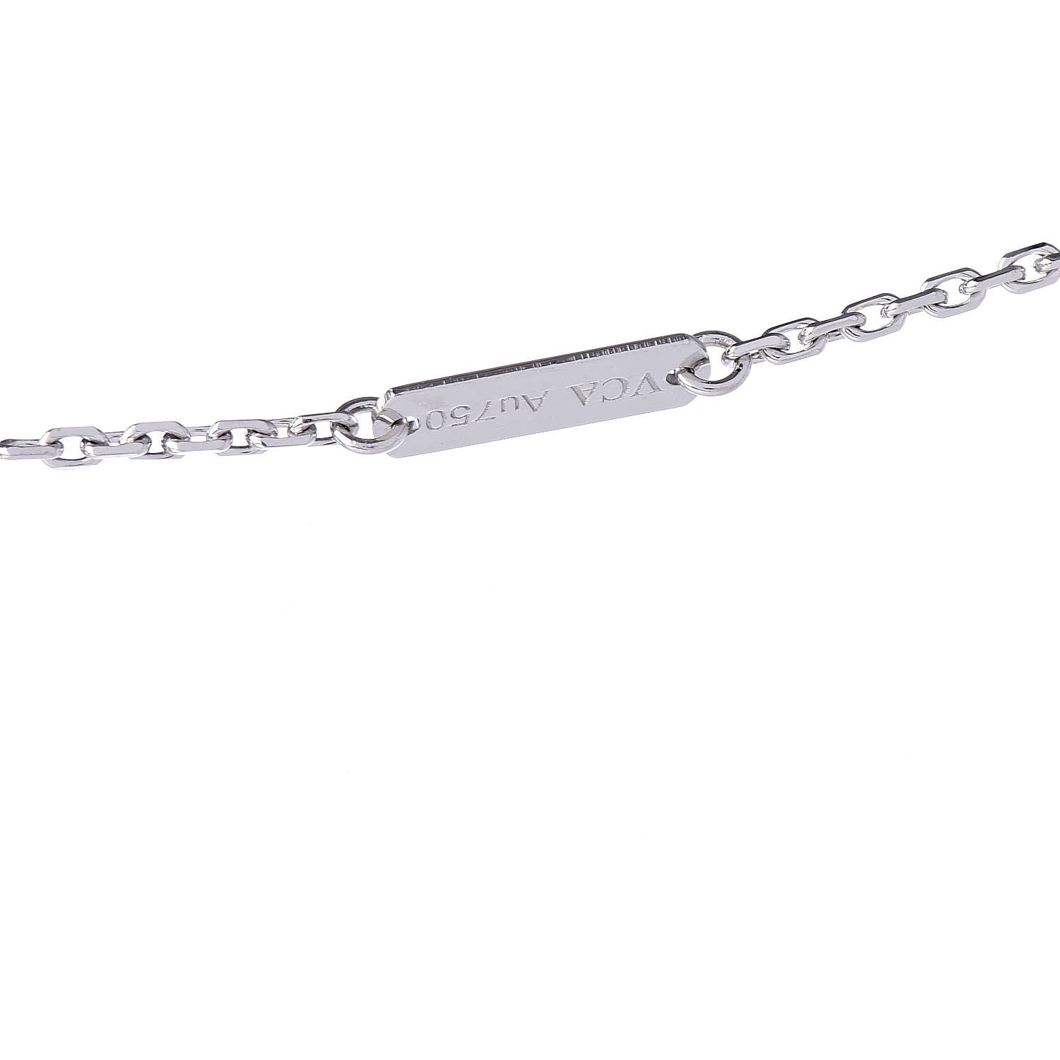 Van Cleef & Arpels 18K White Gold Mother of Pearl Vintage Alhambra Pendant Necklace 6 of 7