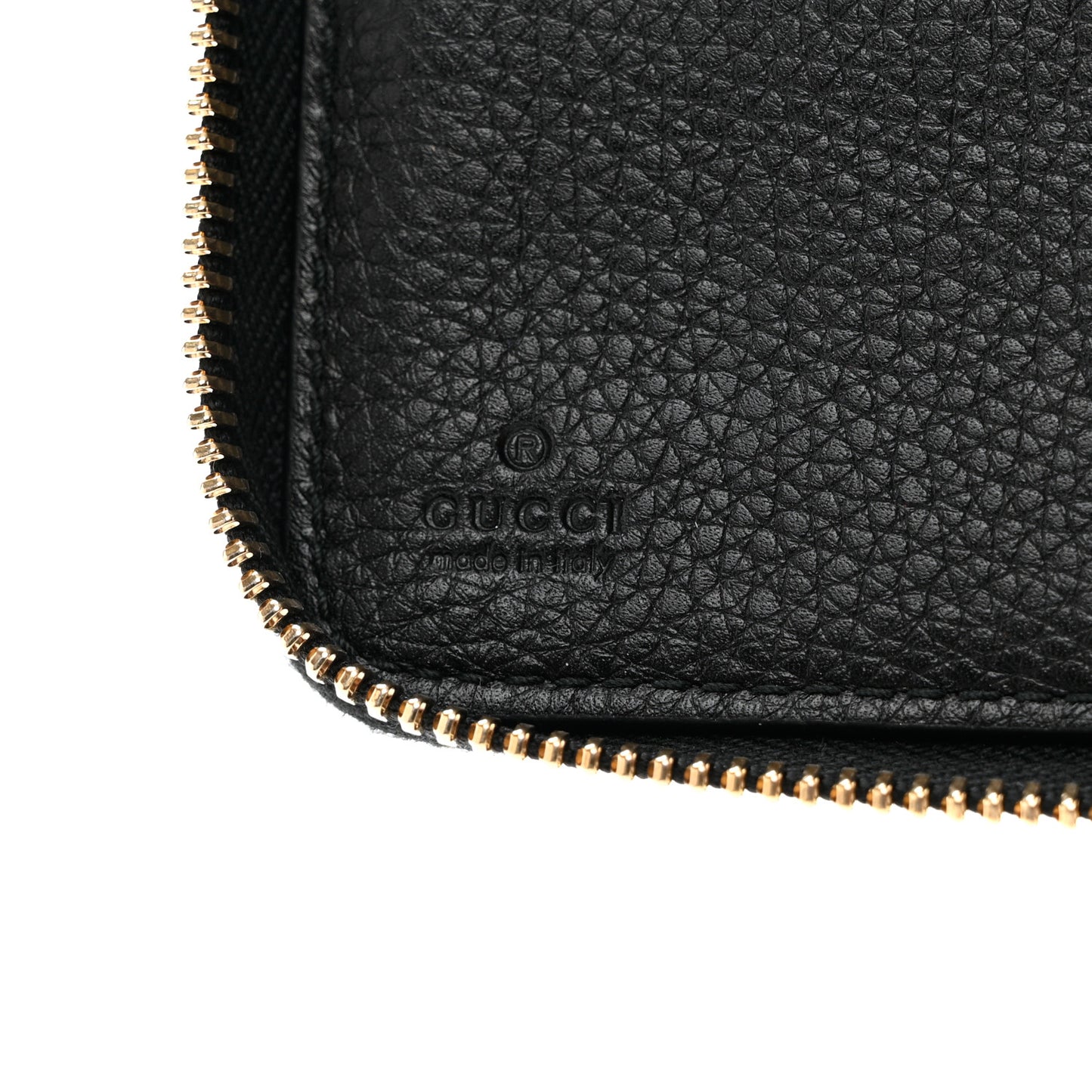 Pebbled Calfskin Soho Zip Around Wallet Black