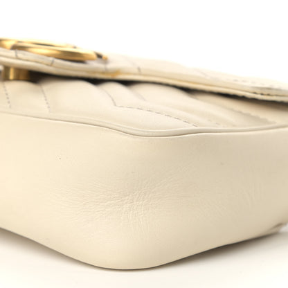 Gucci Calfskin Matelasse Super Mini GG Marmont Shoulder Bag White 6 of 17