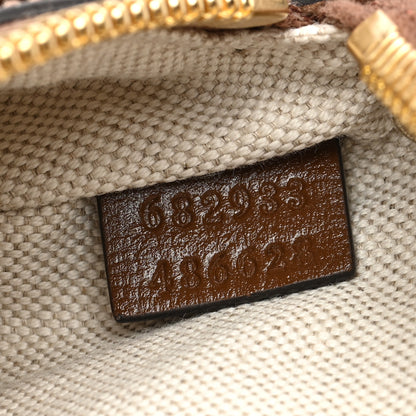 Gucci GG Supreme Monogram Textured Calfskin Retro Interlocking G Belt Bag Beige Ebony Brown Sugar 7 of 10