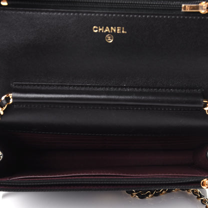 Chanel Lambskin Quilted Wallet On Chain WOC Black 3 of 4