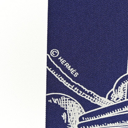 Hermes Silk L'Instruction Du Roy Scarf 90 Indigo Rose 4 of 5