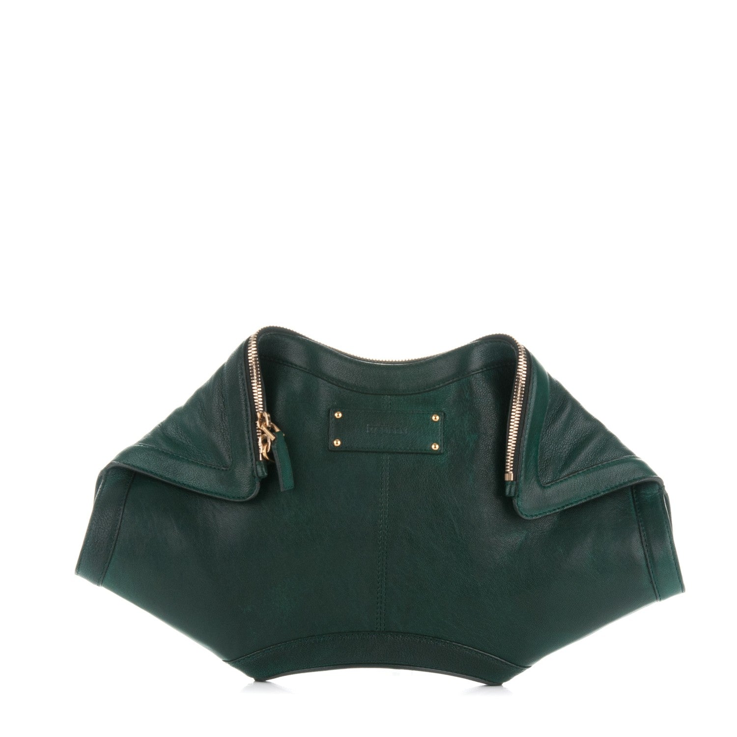 Alexander McQueen Calfskin De Manta Clutch Dark Green 1 of 7