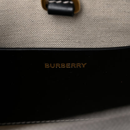 Burberry Canvas Smooth Calfskin Mini Two Tone Freya Tote Black 5 of 10