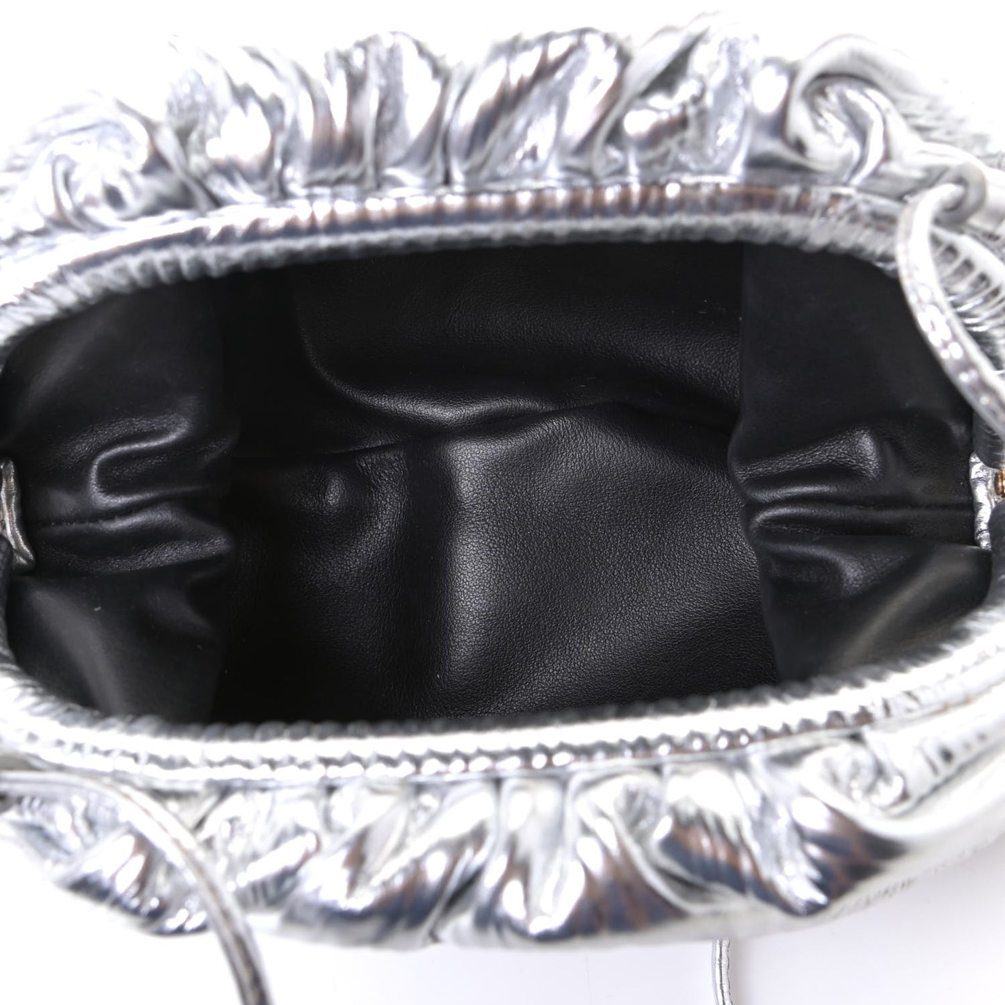 Metalic Bark Calfskin The Mini Pouch Silver