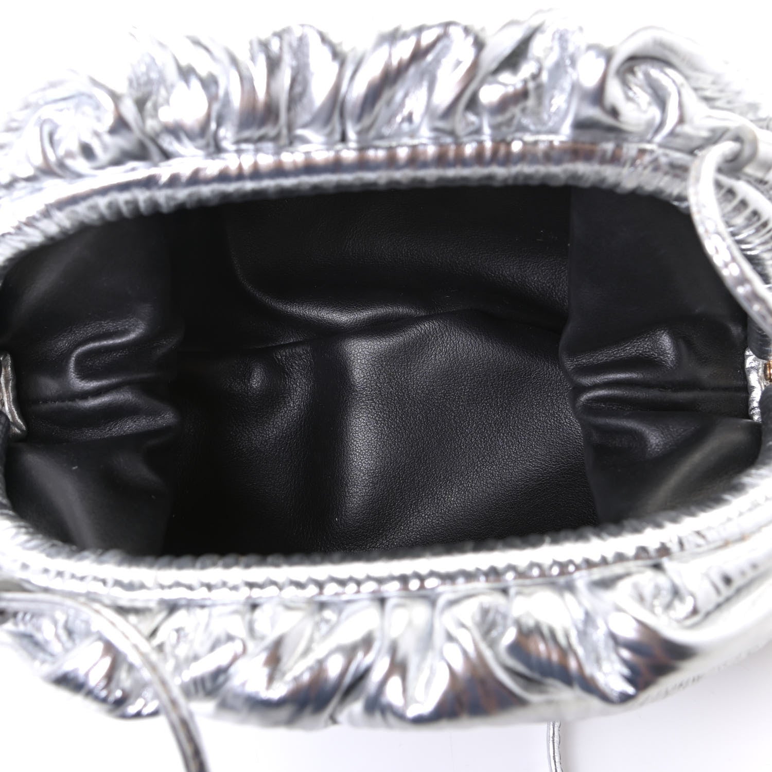 Bottega Veneta Metalic Bark Calfskin The Mini Pouch Silver 4 of 4
