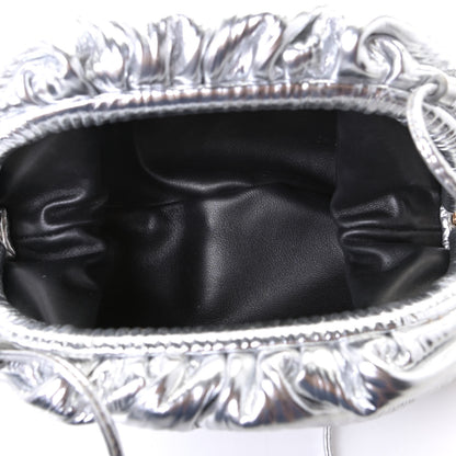 Bottega Veneta Metalic Bark Calfskin The Mini Pouch Silver 4 of 4