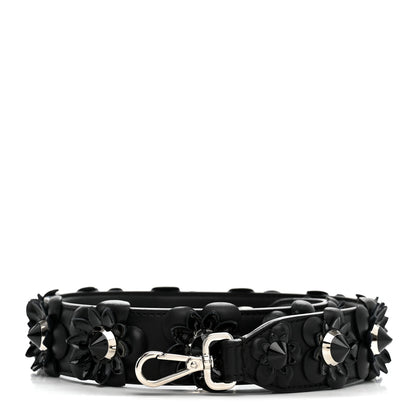 Fendi Vitello Dolce Nappa Patent Flowerland Studded Strap You Black 1 of 5
