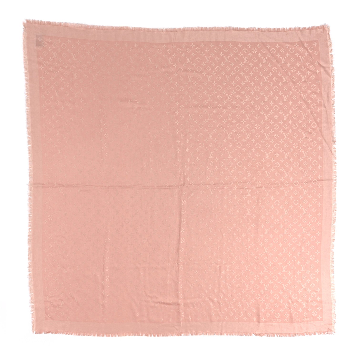 Louis Vuitton Silk Wool Monogram Shawl Rose 1 of 6