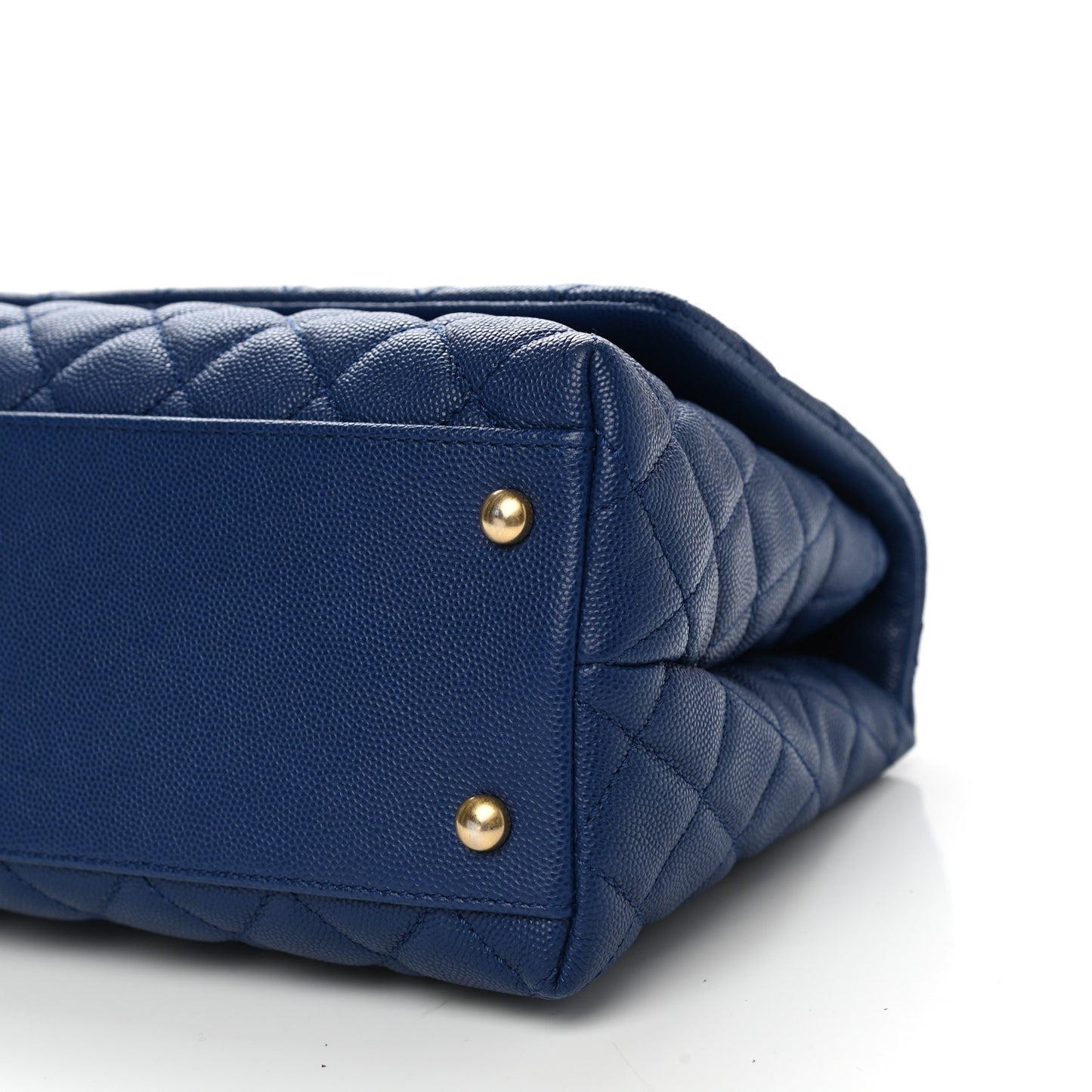 Caviar Elaphe Quilted Small Coco Handle Flap Dark Blue