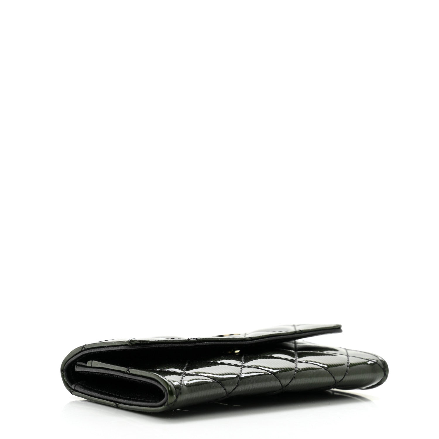 Chanel Striated Patent Quilted Card Holder Black 4 of 11