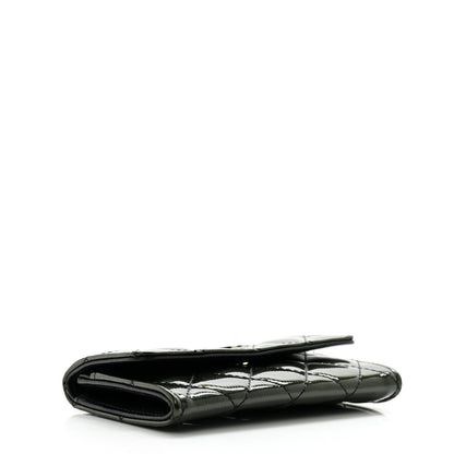 Chanel Striated Patent Quilted Card Holder Black 4 of 11