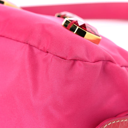 Prada Tessuto Nylon Pietre Jeweled Shoulder Bag Fuxia 8 of 14