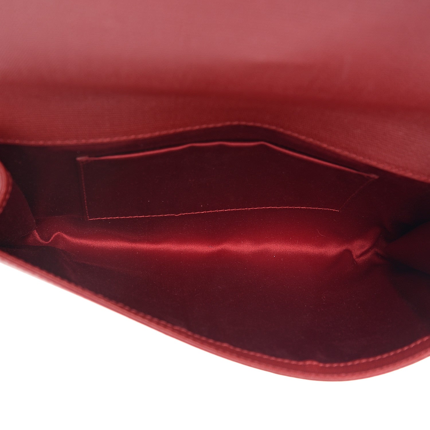 Saint Laurent Textured Calfskin Classic Y Ligne Clutch Red 4 of 10