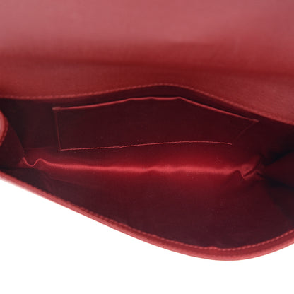 Saint Laurent Textured Calfskin Classic Y Ligne Clutch Red 4 of 10