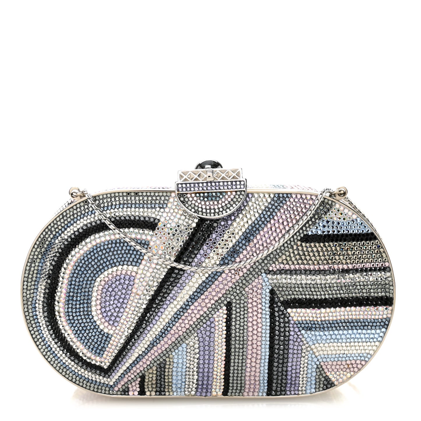 Swarovski Crystal Minaudiere Clutch Multicolor