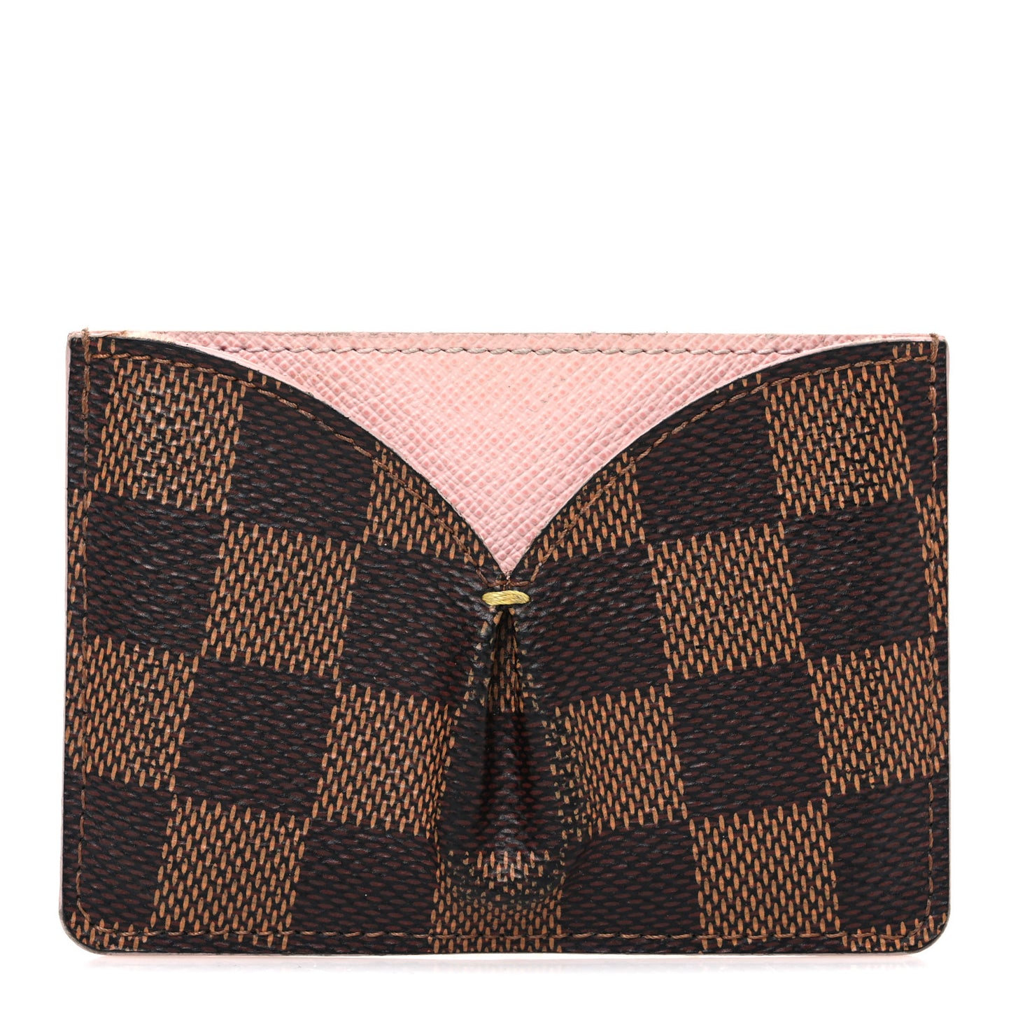 Damier Ebene Caissa Card Holder Rose Ballerine