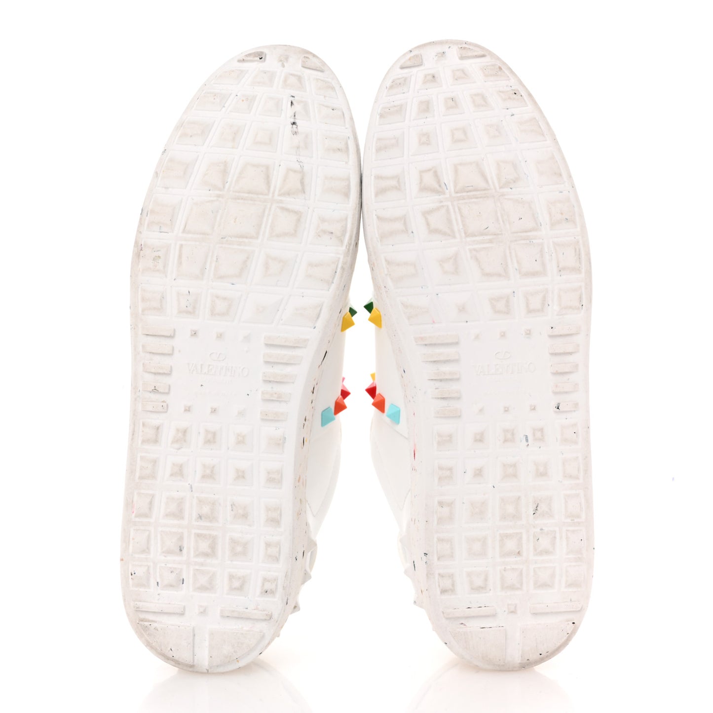 Vegan Leather Womens Rockstud Open for a Change Sneakers 41 White Multicolor