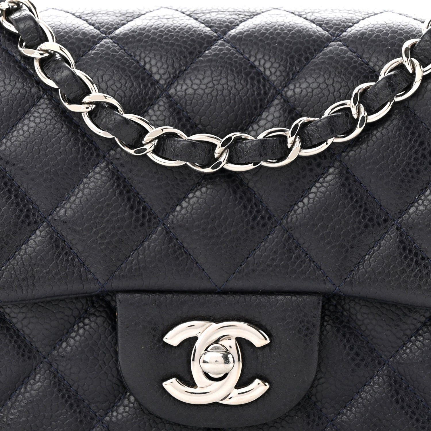 Chanel Caviar Quilted Mini Square Flap Navy 8 of 12