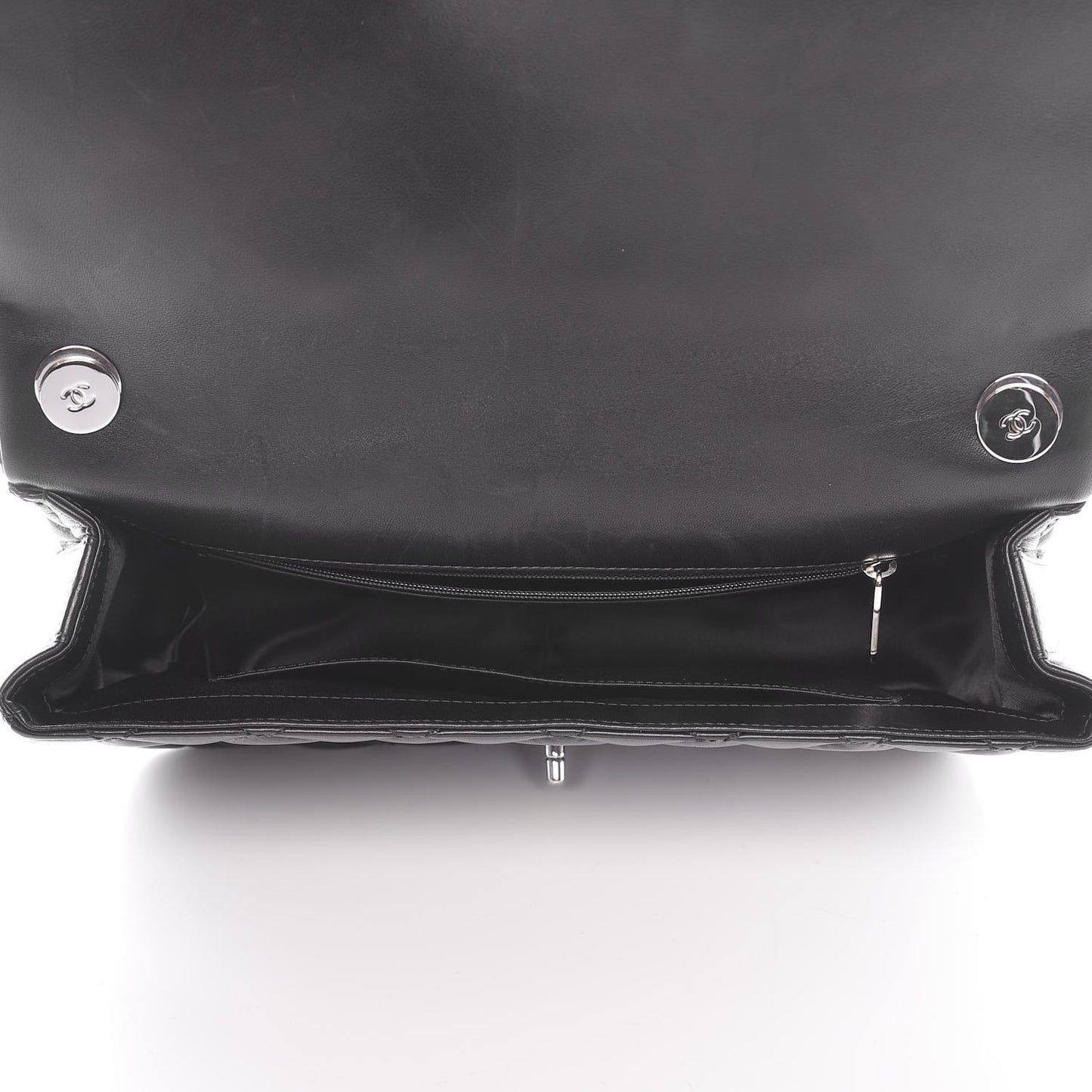 Lambskin Quilted Jumbo Easy Carry Flap Black