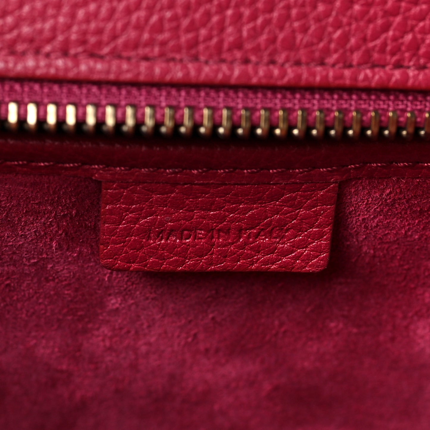 Drummed Calfskin Nano Luggage Plum