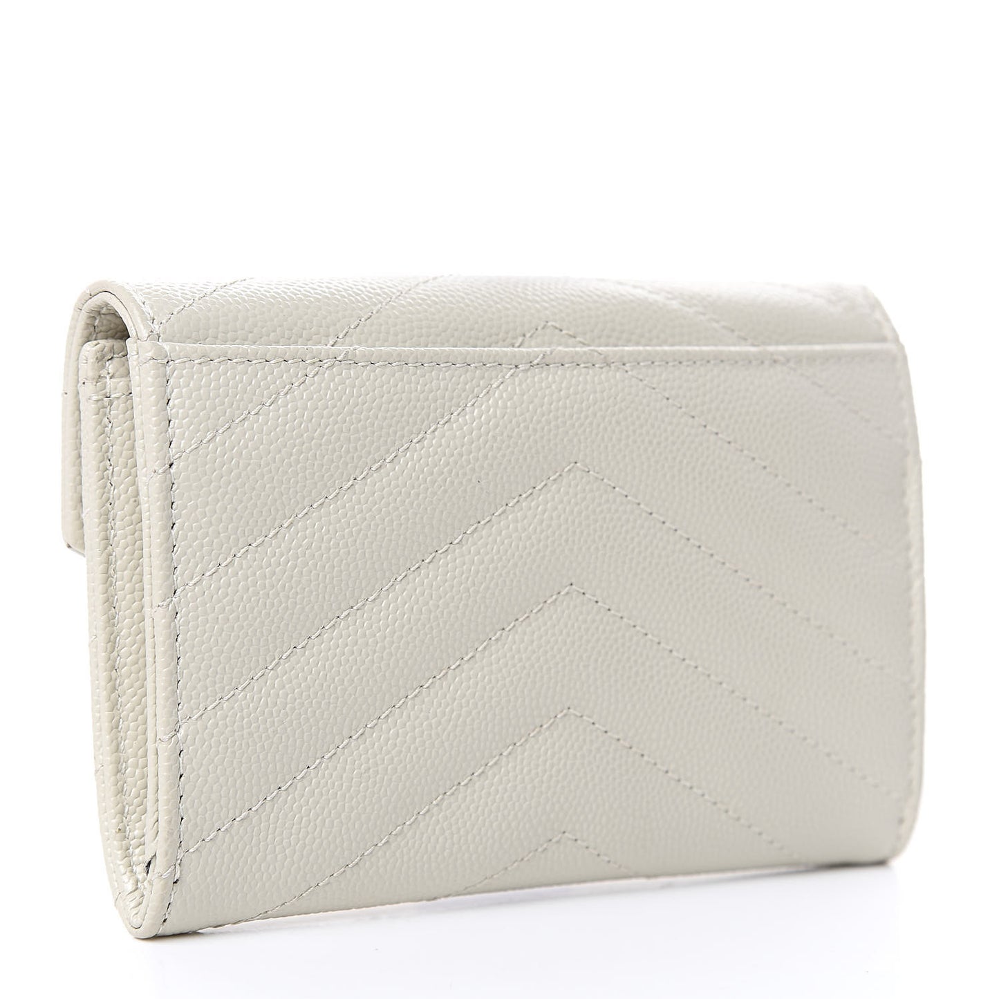 Grain De Poudre Matelasse Chevron Small Monogram Envelope Wallet Crema Soft