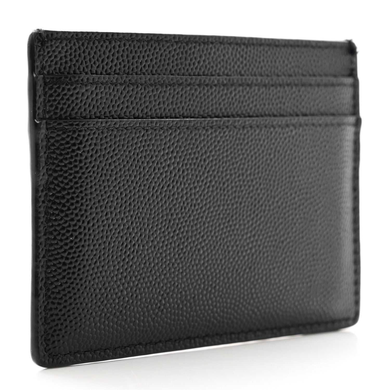 Saint Laurent Grain De Poudre Monogram Credit Card Case Black 3 of 8