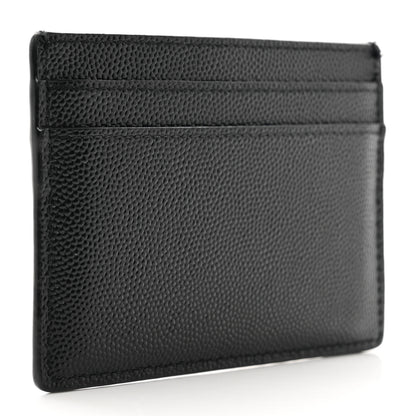 Saint Laurent Grain De Poudre Monogram Credit Card Case Black 3 of 8
