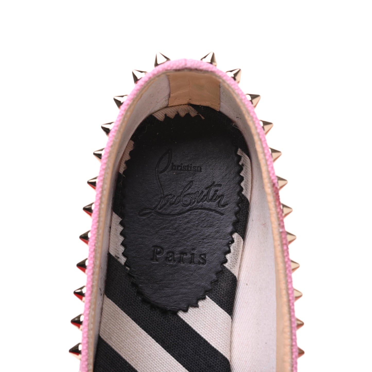 Canvas Ares Spikes Flat Espadrilles 36 Rose