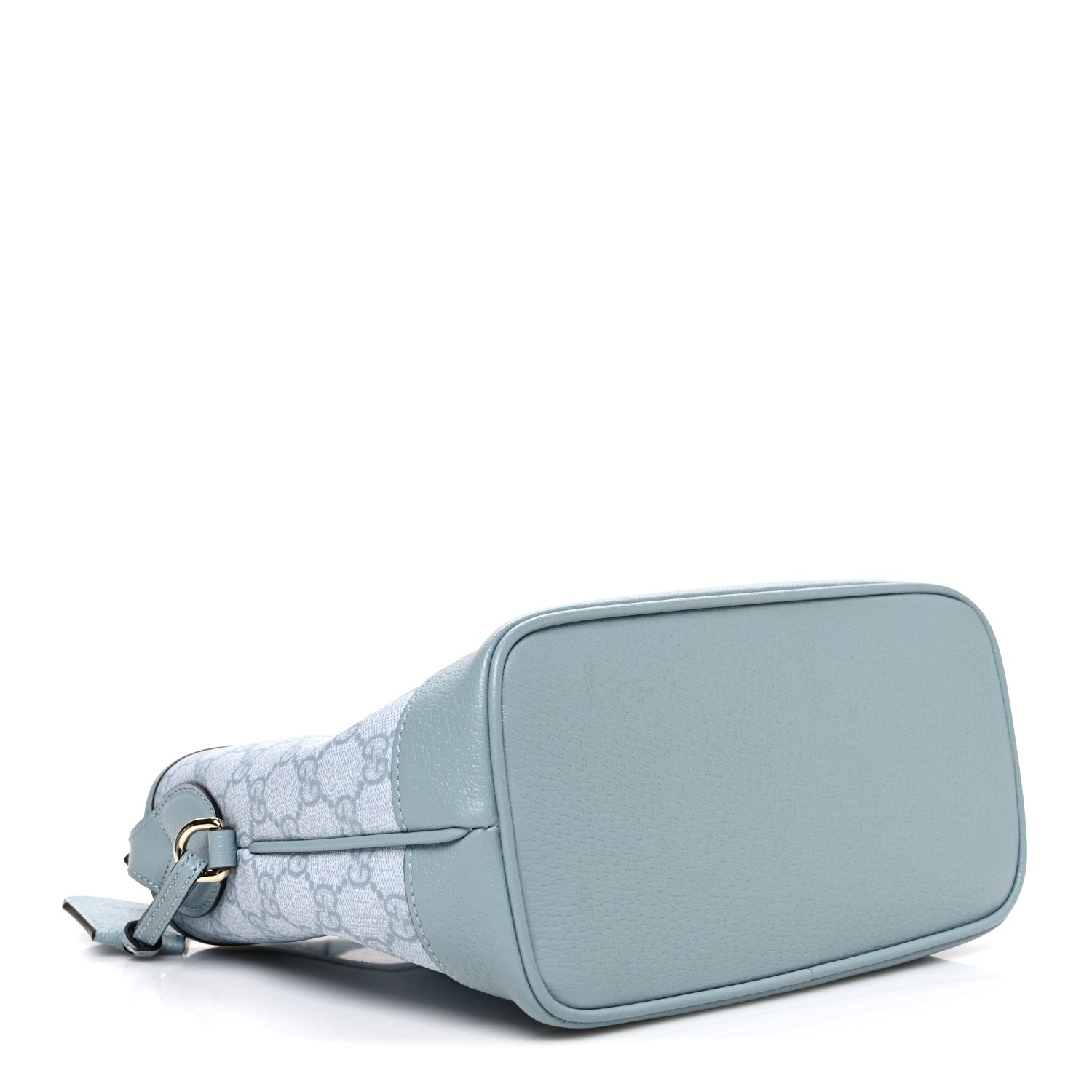 Gucci GG Supreme Monogram Textured Dollar Calfskin Web Small Ophidia Bucket Shoulder Bag Dusty Blue 4 of 10