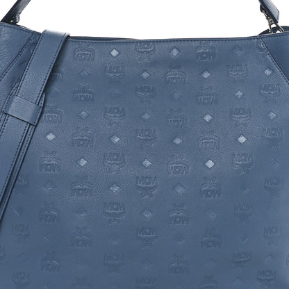 MCM Calfskin Ottomar Monogram Large Klara Hobo Luft Blue 7 of 9