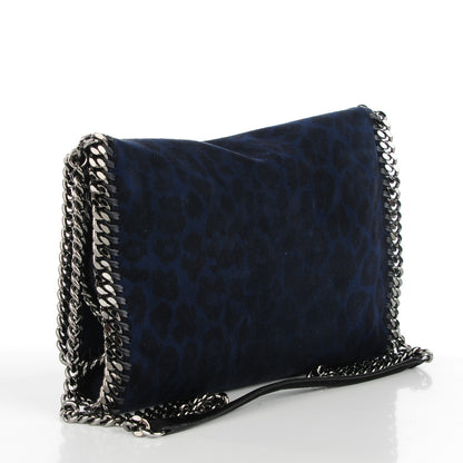 Stella McCartney Linen Leopard Falabella Crossbody Blue 3 of 8