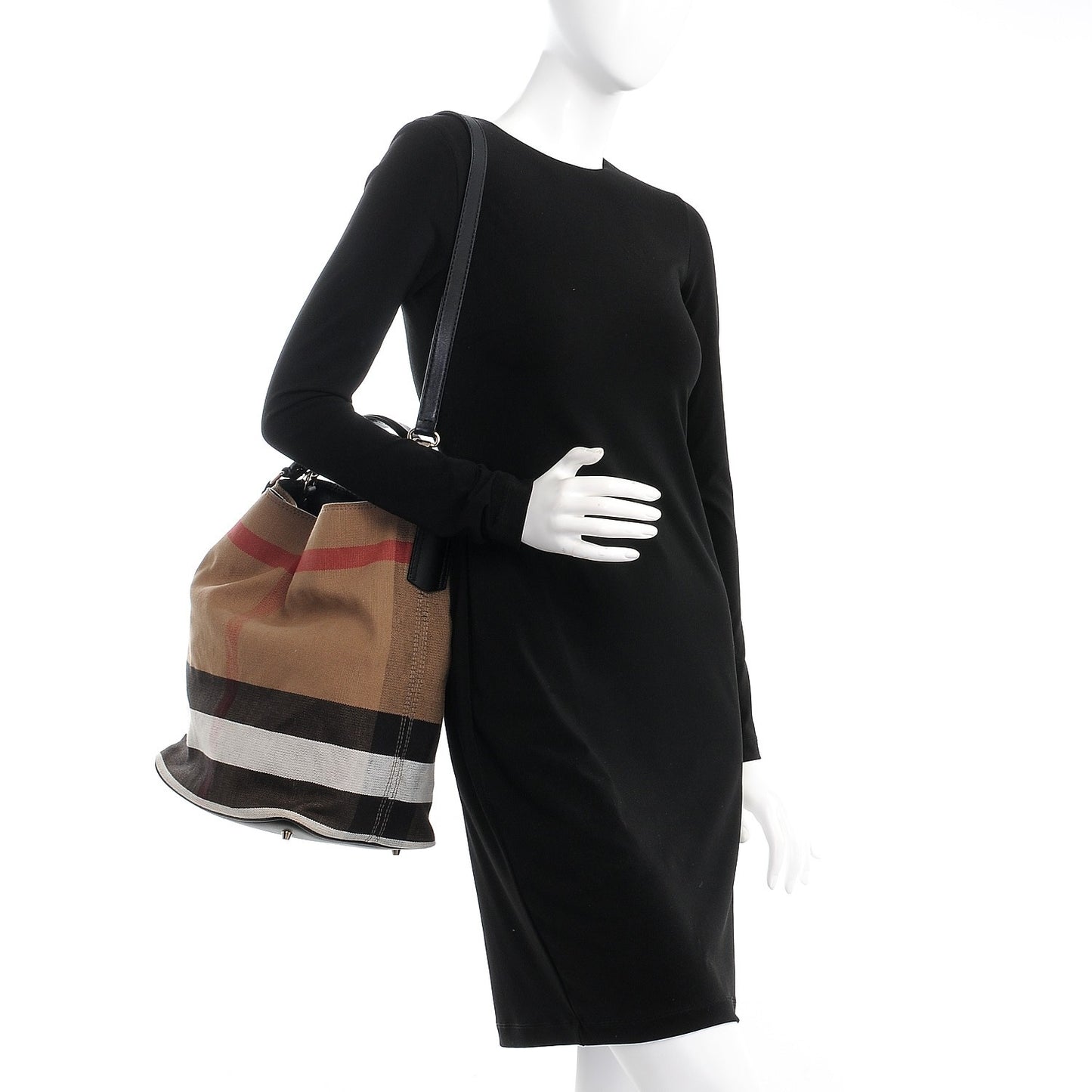 Canvas Mega Check Medium Susanna Hobo Black