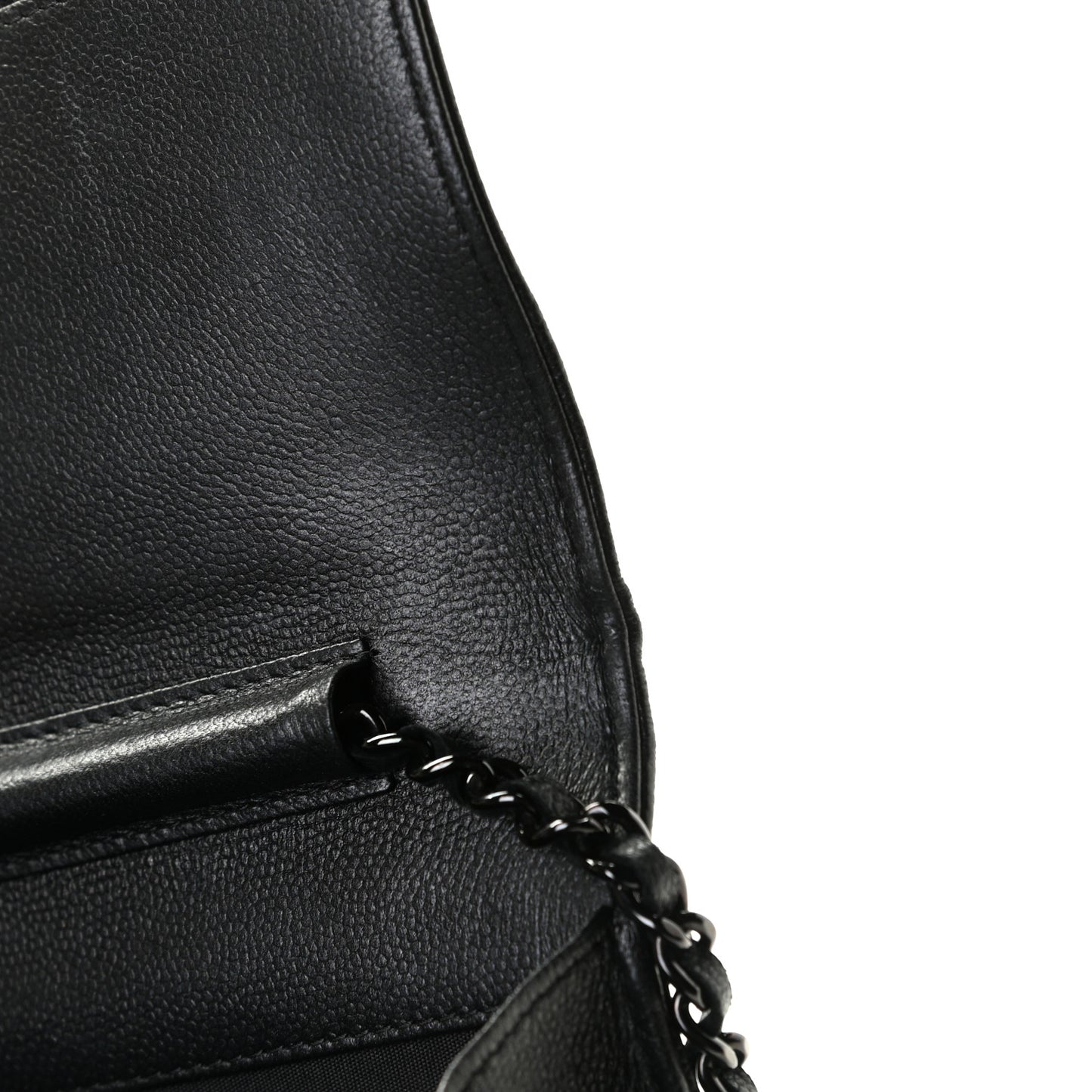 Caviar Quilted Boy Wallet On Chain WOC So Black