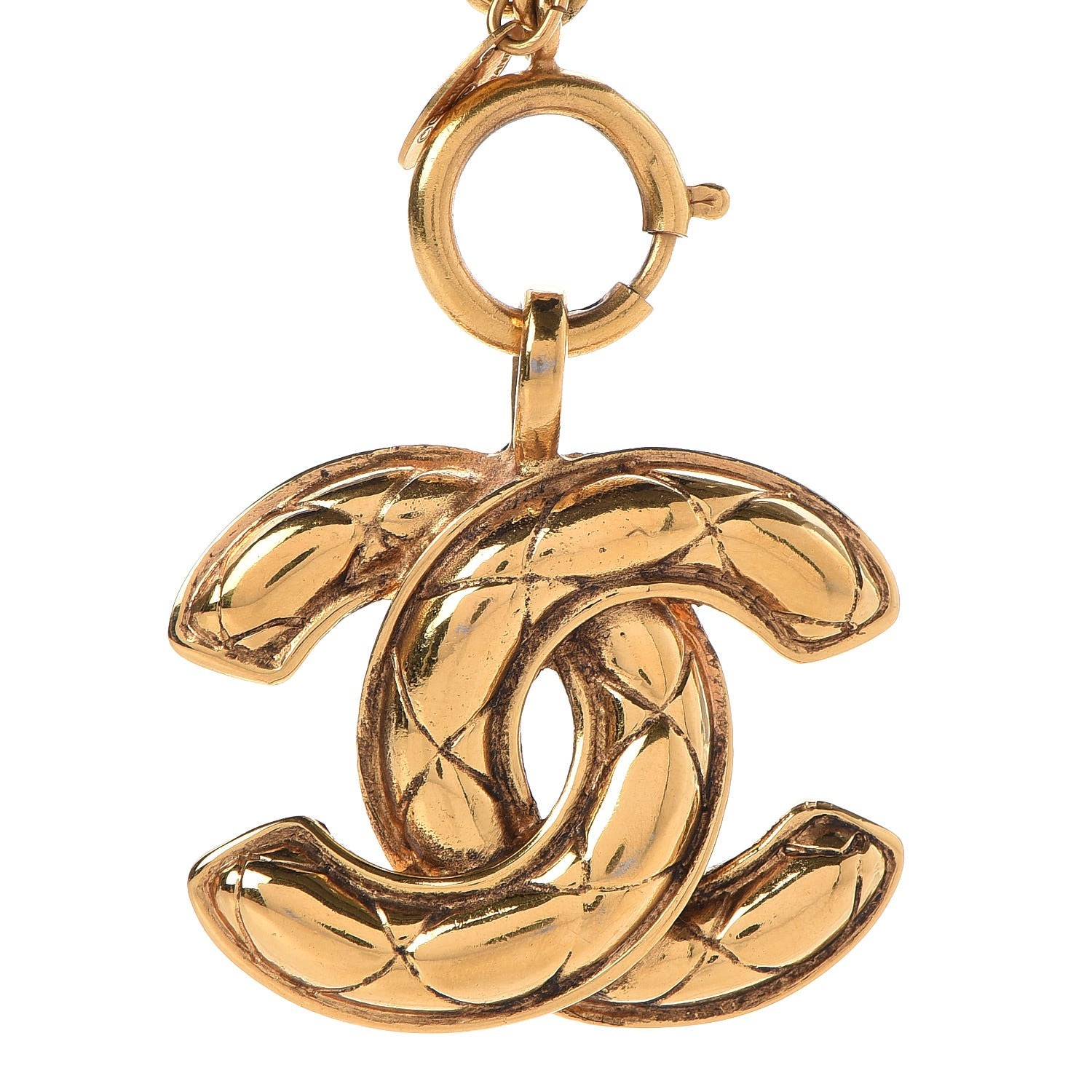 Chanel Quilted CC Long Chain Necklace Gold 3 of 5