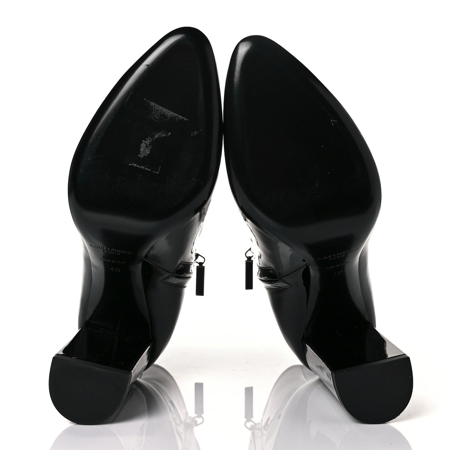 Patent Loulou 95 Ankle Zip Boot 40 Black