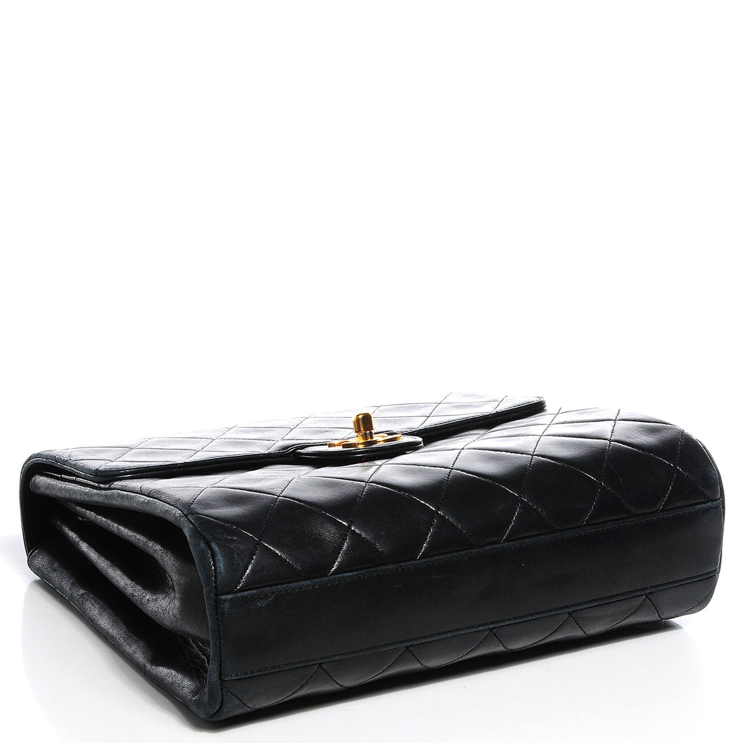 Lambskin Small Accordion Single Flap Black