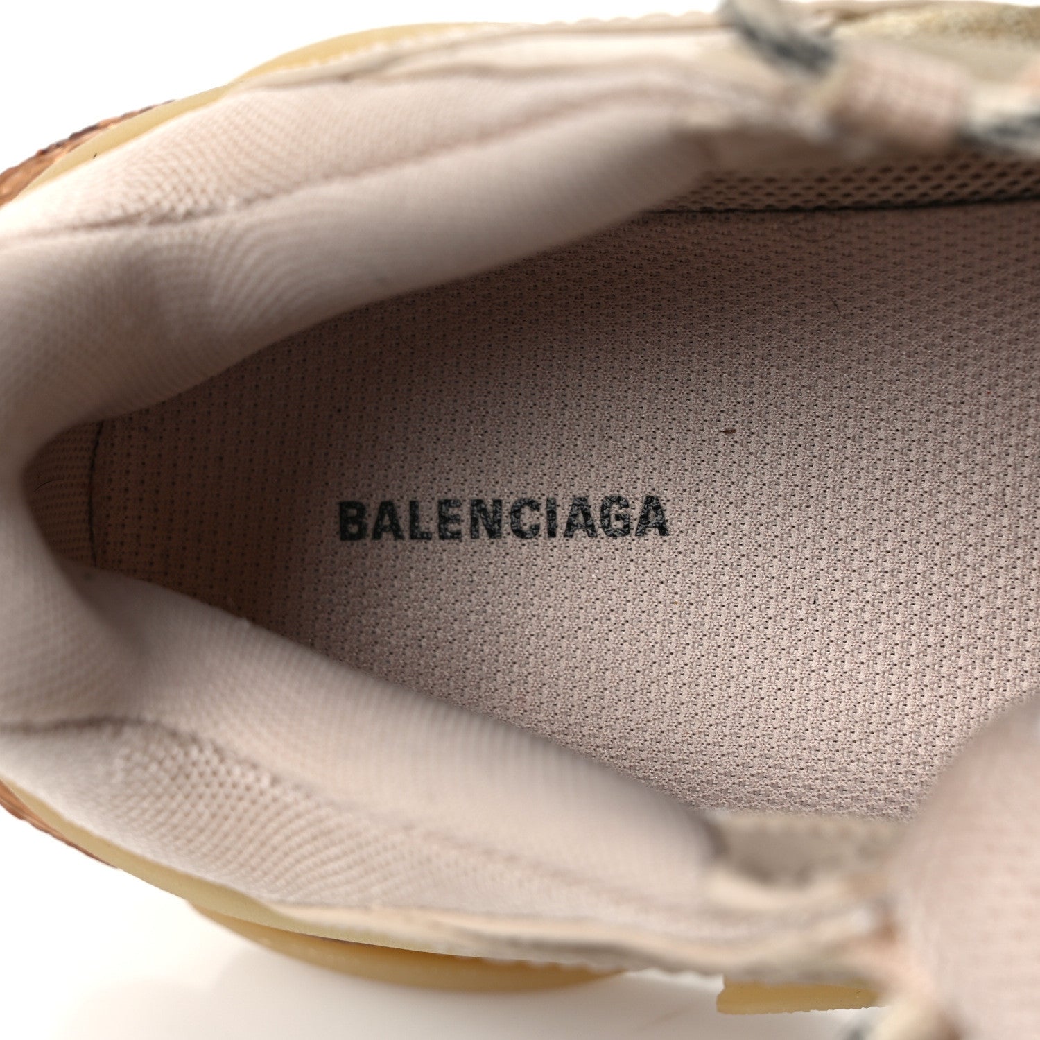 Balenciaga Fabric Mesh Clear Sole Womens Triple S Sneakers 38 Beige 8 of 9