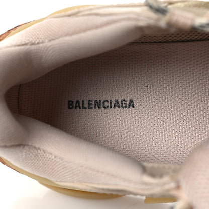 Balenciaga Fabric Mesh Clear Sole Womens Triple S Sneakers 38 Beige 8 of 9