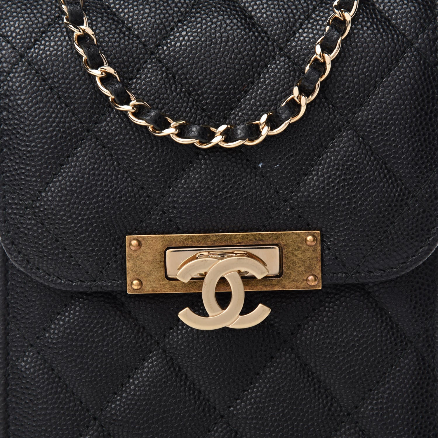 Chanel Caviar Quilted Golden Class Phone Holder Black 11 of 12