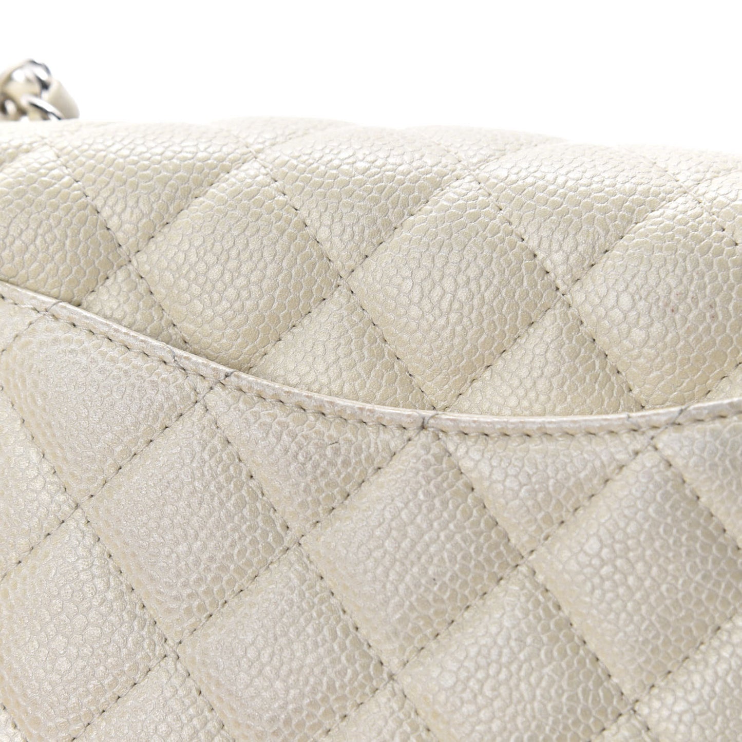 Caviar Quilted Mini Rectangular Flap White