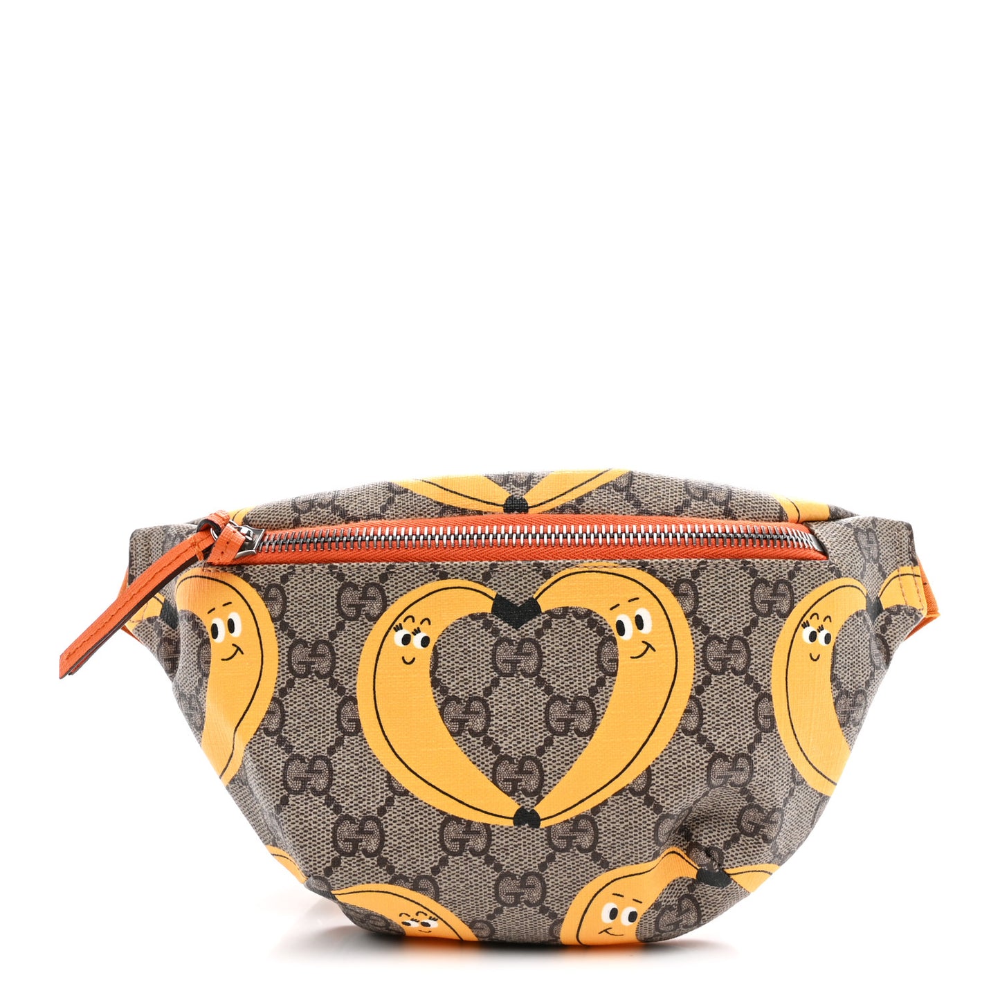 GG Supreme Monogram Banana Childrens Belt Bag Beige Ebony Multicolor Carrot Orange