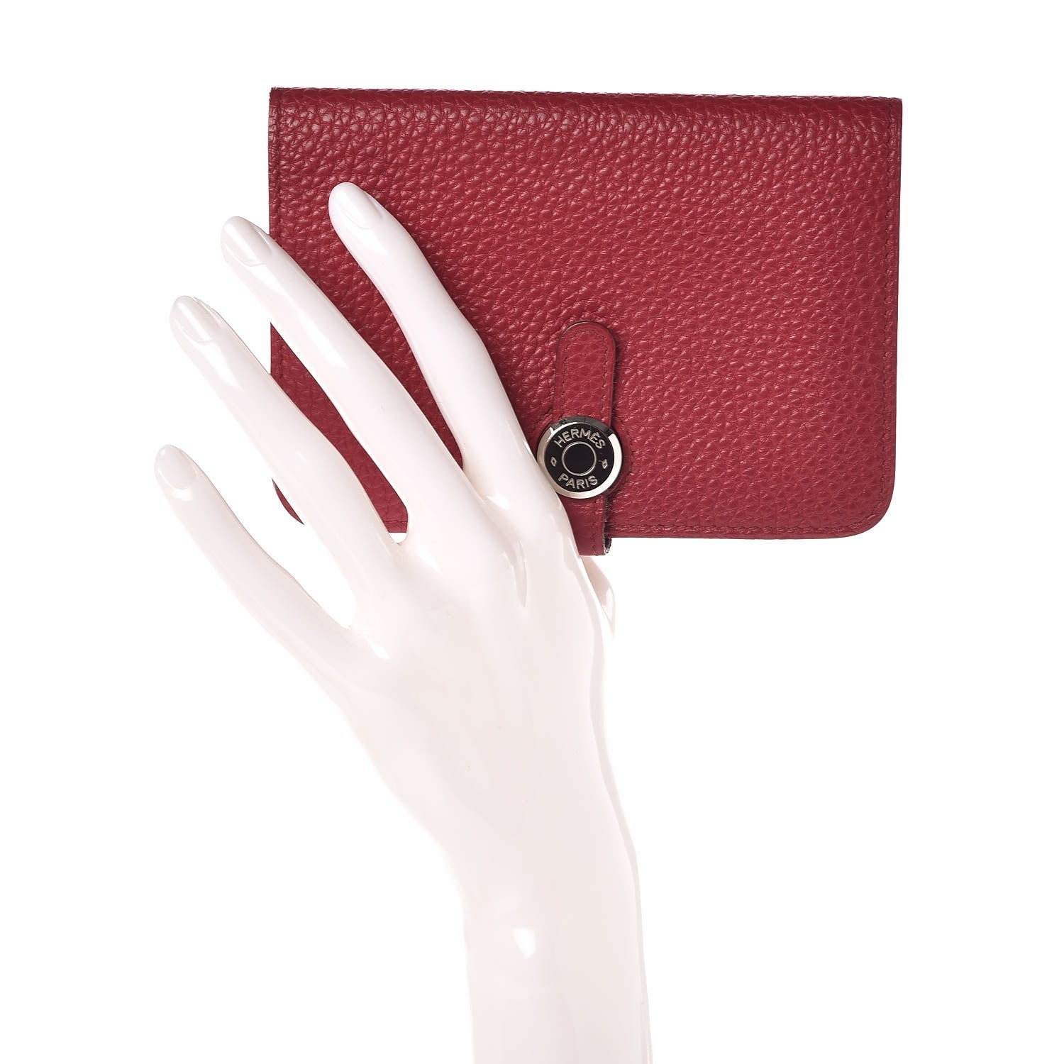 Hermes Togo Dogon Compact Wallet Rubis 2 of 8