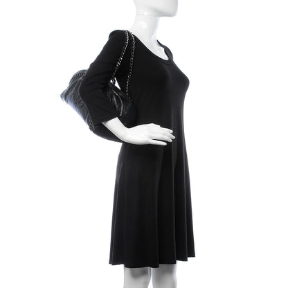 Chanel Metallic Goatskin Medium Luxe Ligne Bowler Black 2 of 12