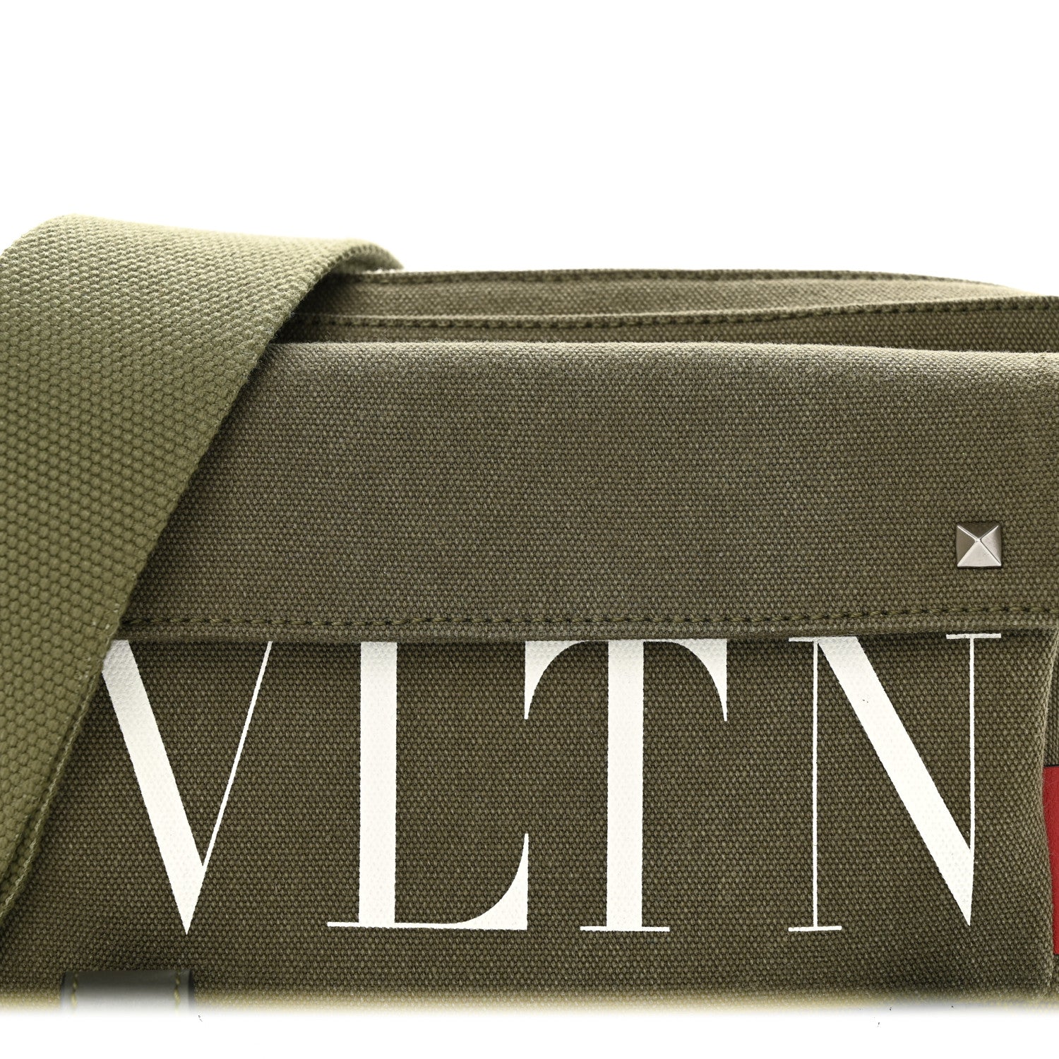 Valentino Garavani Canvas VLTN Print Rockstud Crossbody Olive 9 of 11