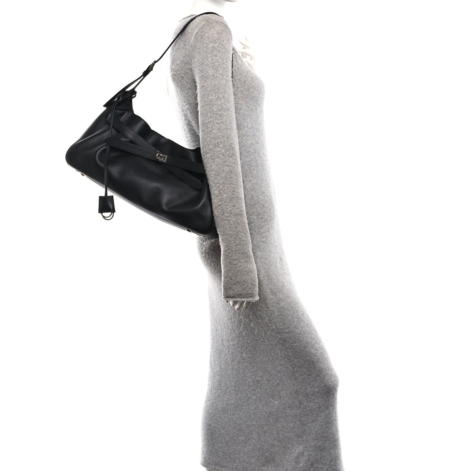 Balenciaga Smooth Calfskin Medium Bel Air Shoulder Bag Black 2 of 10
